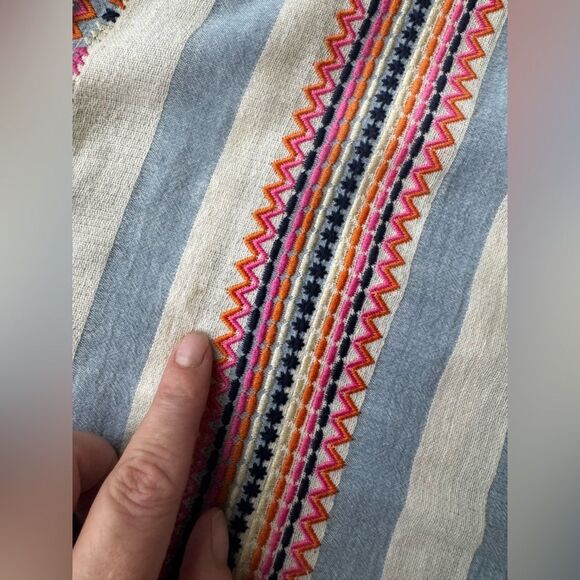 THML Blue and Pink Flutter Sleeve Blouse Size Medium - Picture 13 of 13